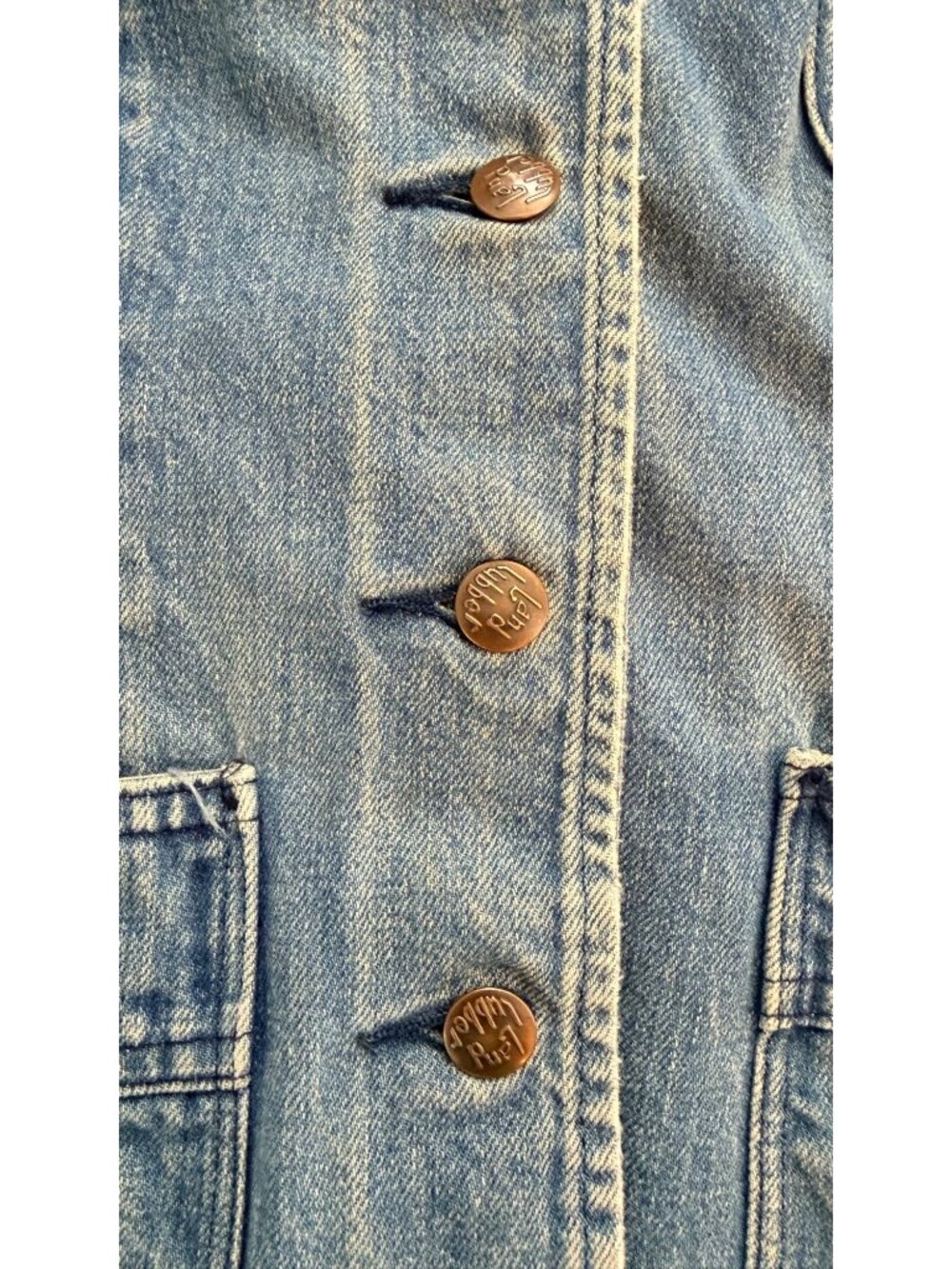 Landlubber Vintage Denim Jacket With Button Front & Pockets USA Made Womens XS - Picture 8 of 16